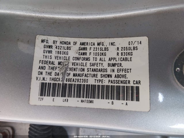Honda Accord Ex-l 2014 1HGCR2F86EA292350 Image 9