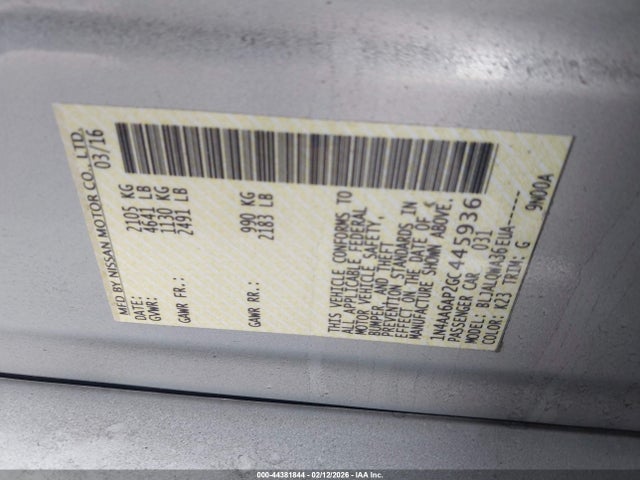 2016 NISSAN MAXIMA 1N4AA6AP2GC445936 Photo 8