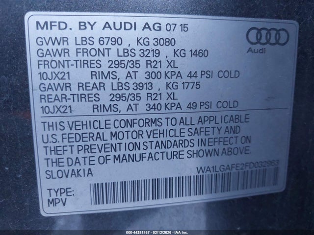 2015 AUDI Q7 WA1LGAFE2FD032963 Photo 8
