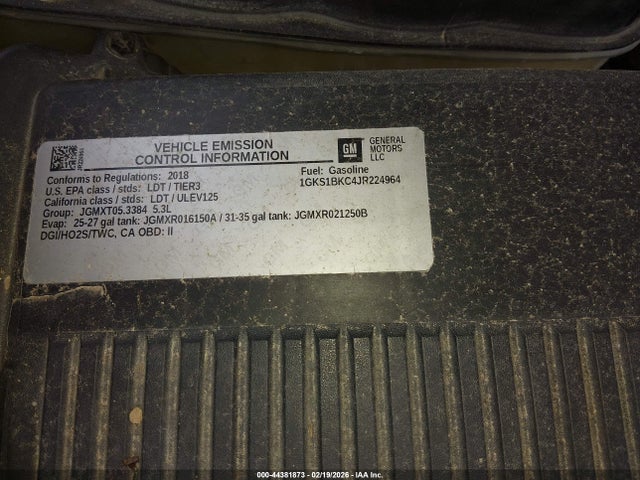 1GKS1BKC4JR224964 GMC YUKON SLT