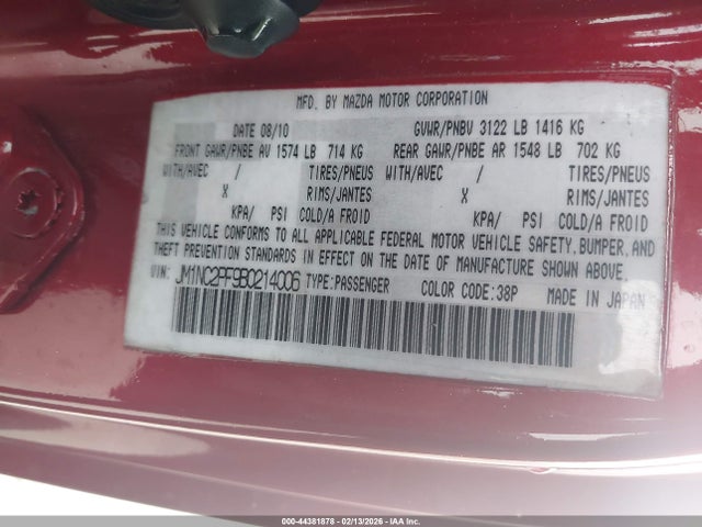 2011 MAZDA MX-5 MIATA JM1NC2PF9B0214006 Photo 8