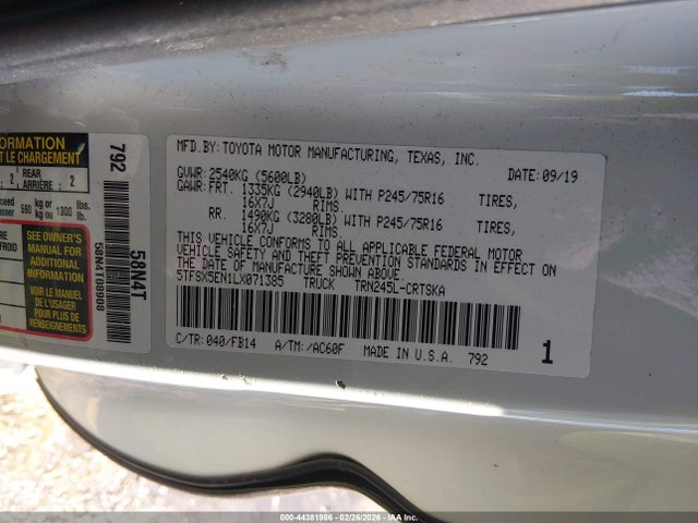 5TFSX5EN1LX071385 Toyota Tacoma Sr