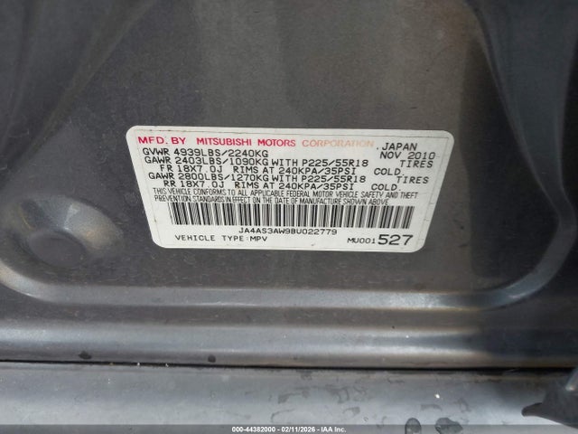 2011 MITSUBISHI OUTLANDER JA4AS3AW9BU022779 Photo 8