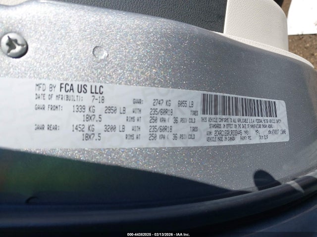 2018 Chrysler Pacifica Touring L Plus მანქანა იყიდება აუქციონზე, vin: 2C4RC1EG0JR333445, აუქციონის ნომერი: 44382025