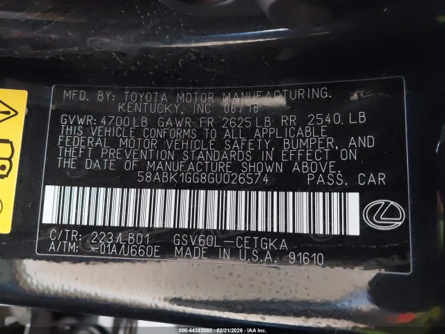 2016 LEXUS ES 350 58ABK1GG8GU026574 Photo 8