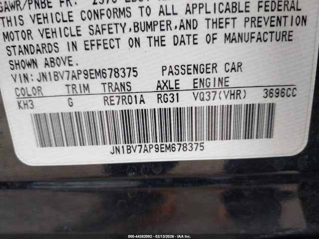 2014 INFINITI Q50 JN1BV7AP9EM678375 Photo 8