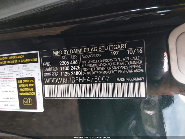 Продаж на аукціоні авто 2017 Mercedes-benz Amg C 63 S, vin: WDDWJ8HB5HF475007, номер лоту: 44382119