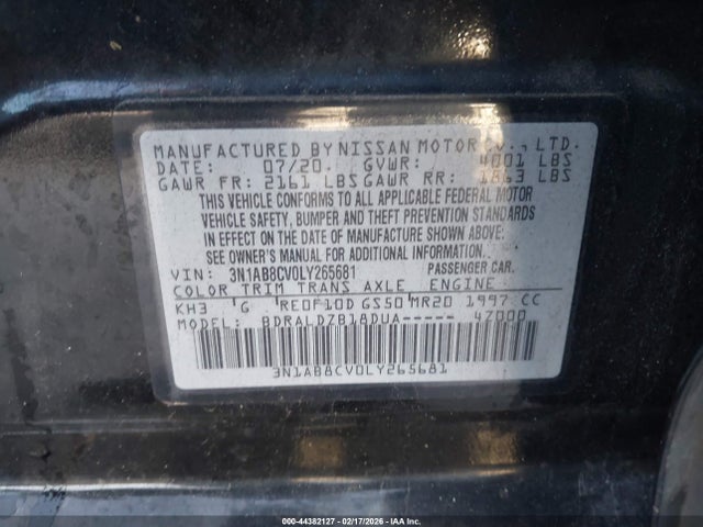 2020 NISSAN SENTRA 3N1AB8CV0LY265681 Photo 8