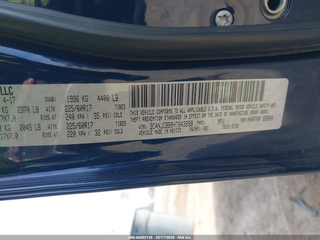 3C4NJCBB9HT643268 Jeep New Compass Latitude Fwd