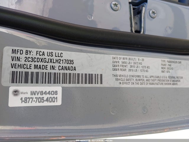 2C3CDXGJXLH217035 Dodge Charger Scat Pack Rwd