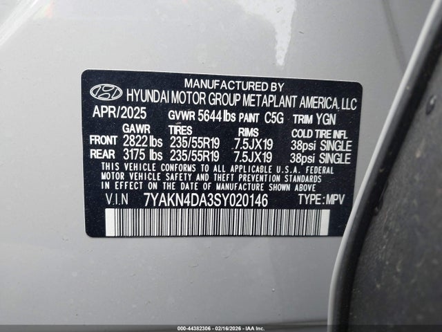 7YAKN4DA3SY020146 Hyundai Ioniq 5 Sel