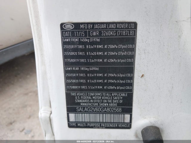 2016 LAND ROVER LR4 SALAG2V60GA802568 Photo 8