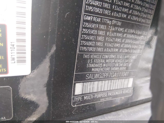 SALWG2PF7GA111041 Land Rover Range Rover Sport 3.0l V6 Supercharged Se