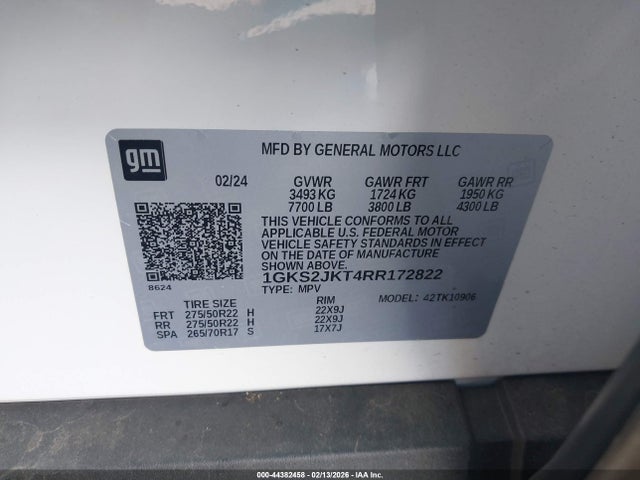 1GKS2JKT4RR172822 GMC Yukon Xl 4wd Denali