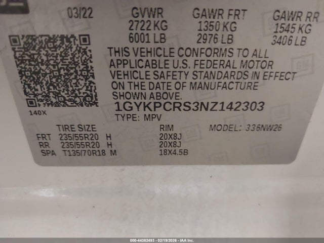 2022 CADILLAC XT6 1GYKPCRS3NZ142303 Photo 8