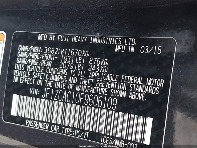 2015 SUBARU BRZ JF1ZCAC10F9606109 Photo 8