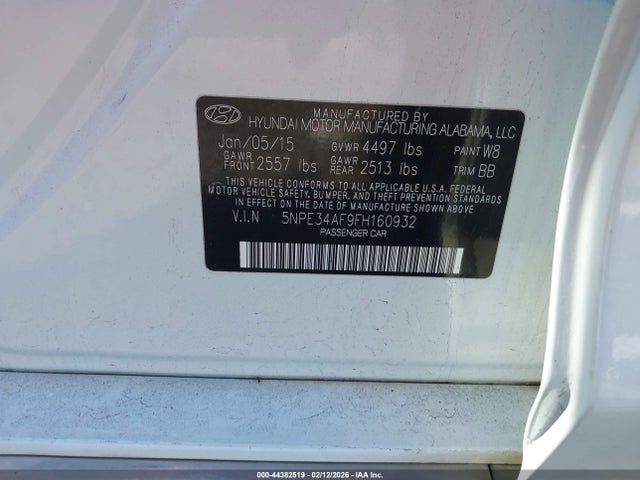 Продажа на аукционе авто 2015 Hyundai Sonata Limited, vin: 5NPE34AF9FH160932, номер лота: 44382519