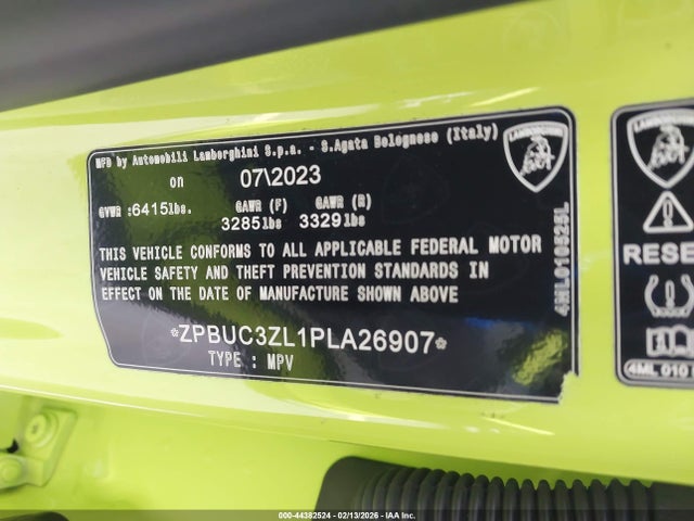 ZPBUC3ZL1PLA26907 Lamborghini Urus Performante
