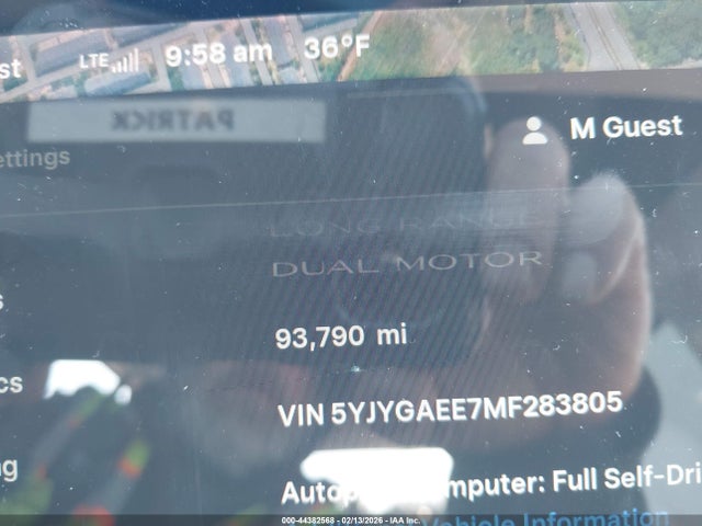 5YJYGAEE7MF283805 Tesla Model Y Long Range Dual Motor All-wheel Drive