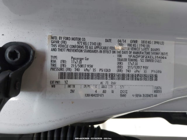 Ford FOCUS SE 2014 1FADP3F2XEL314564 Image 9