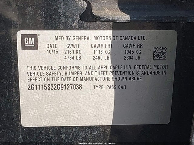 2G1115S32G9127038 Chevrolet Impala 2lt
