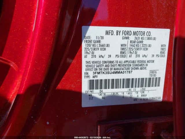 3FMTK3SU4MMA01787 Ford Mustang Mach-e Premium
