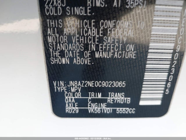 Продажа на аукционе авто 2012 Infiniti Qx56, vin: JN8AZ2NE0C9023065, номер лота: 44382682