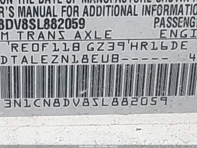 3N1CN8DV8SL882059 Nissan Versa 1.6 S