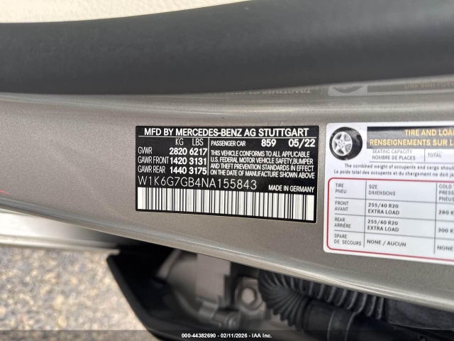 2022 MERCEDES-BENZ S 580 W1K6G7GB4NA155843 Photo 8