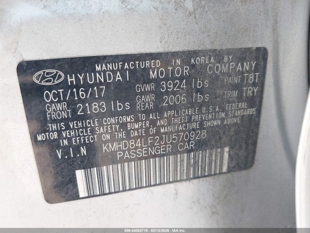 2018 HYUNDAI ELANTRA KMHD84LF2JU570928 Photo 8