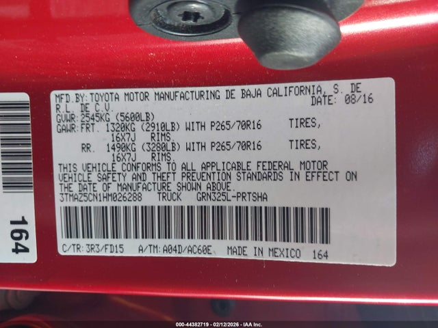 3TMAZ5CN1HM026288 Toyota Tacoma Trd Off Road