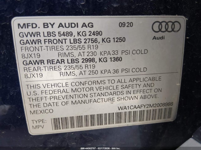 2021 AUDI Q5 WA1CAAFY2M2008988 Photo 8