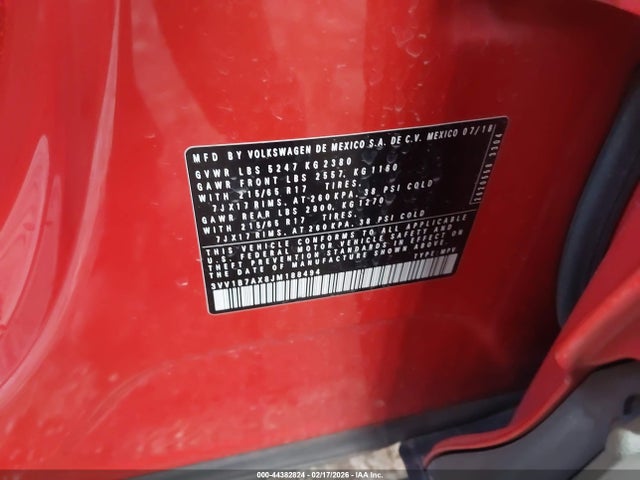 3VV1B7AX8JM188494 Volkswagen Tiguan 2.0t S