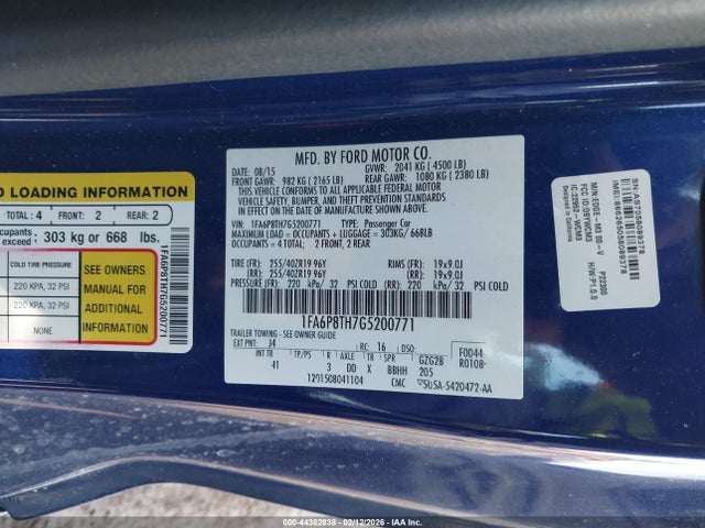 2016 FORD MUSTANG 1FA6P8TH7G5200771 Photo 8