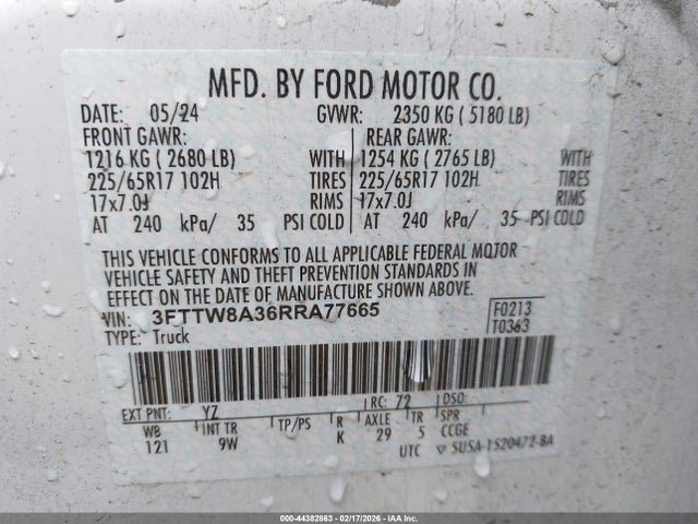 Ford Maverick Xl 2024 3FTTW8A36RRA77665 Image 9