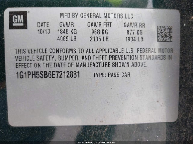 1G1PH5SB6E7212881 Chevrolet Cruze Eco Auto
