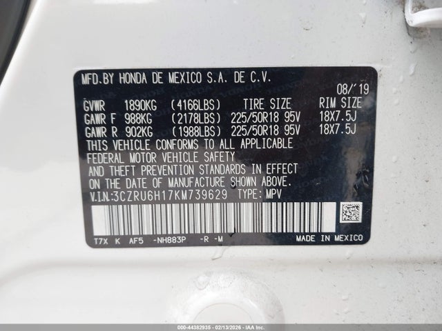 3CZRU6H17KM739629 Honda HR-V SPORT