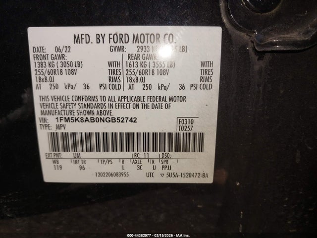 Ford Police Interceptor Utility 2022 1FM5K8AB0NGB52742 Image 9