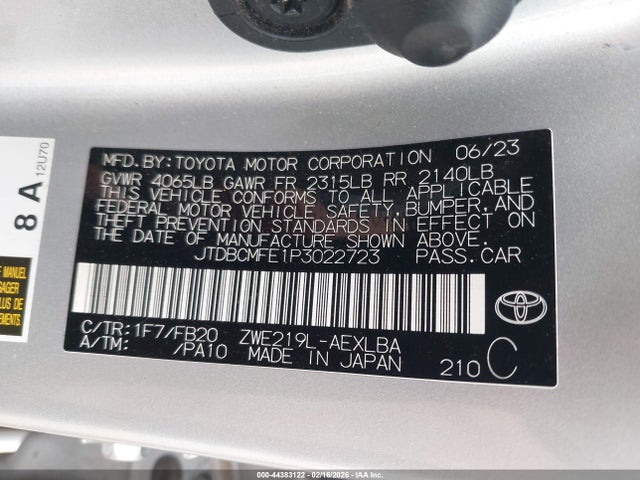 2023 TOYOTA COROLLA JTDBCMFE1P3022723 Photo 8