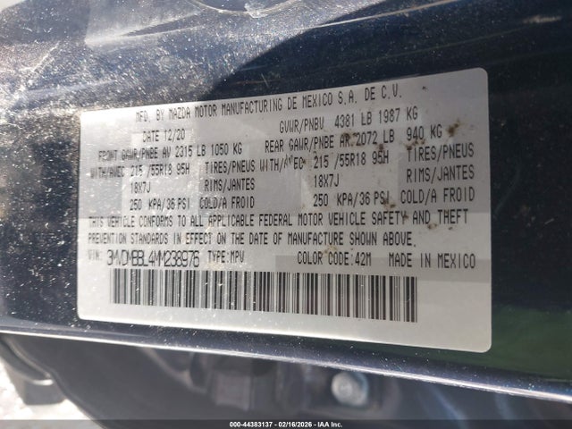Продаж на аукціоні авто 2021 Mazda Cx-30 Select, vin: 3MVDMBBL4MM238976, номер лоту: 44383137