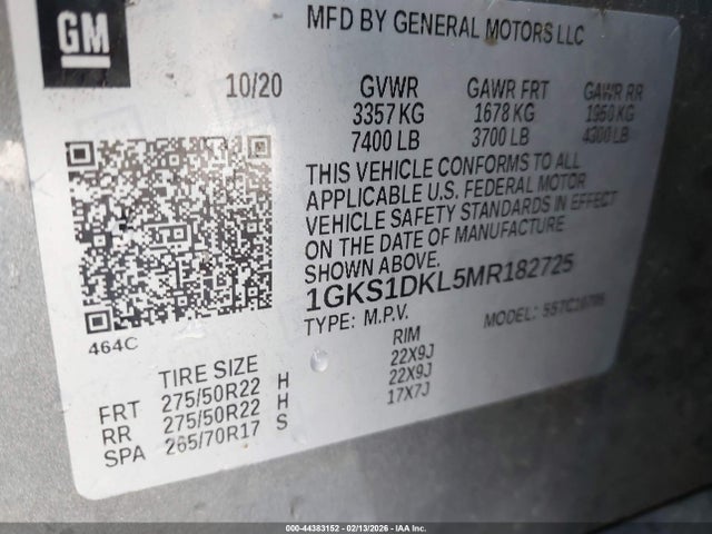 2021 GMC YUKON 1GKS1DKL5MR182725 Photo 8