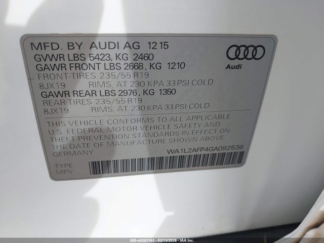 2016 AUDI Q5 WA1L2AFP4GA092536 Photo 8