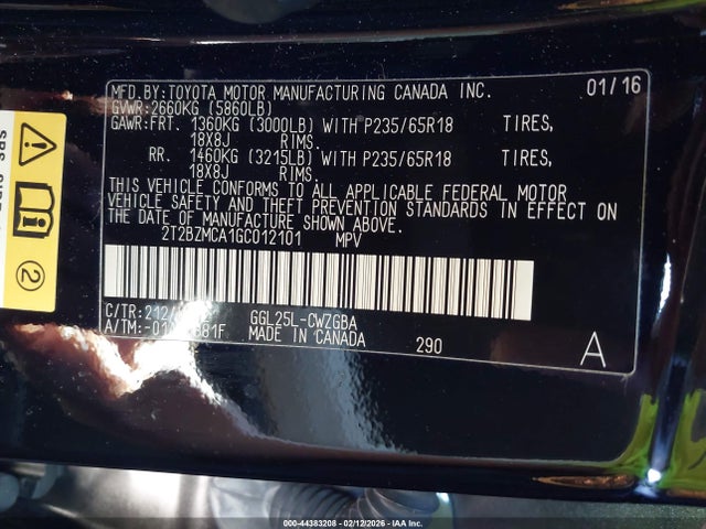 Продаж на аукціоні авто 2016 Lexus Rx 350 F Sport, vin: 2T2BZMCA1GC012101, номер лоту: 44383208