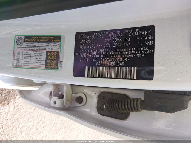 KMHLS4DG4SU018787 Hyundai Elantra Sel Convenience