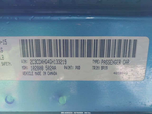 2C3CDXHG4GH133219 Dodge Charger Sxt