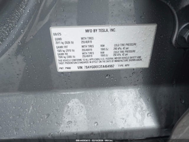2026 TESLA MODEL Y 7SAYGDEE3TA464982 Photo 8