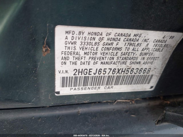 1999 HONDA CIVIC 2HGEJ6576XH563668 Photo 8
