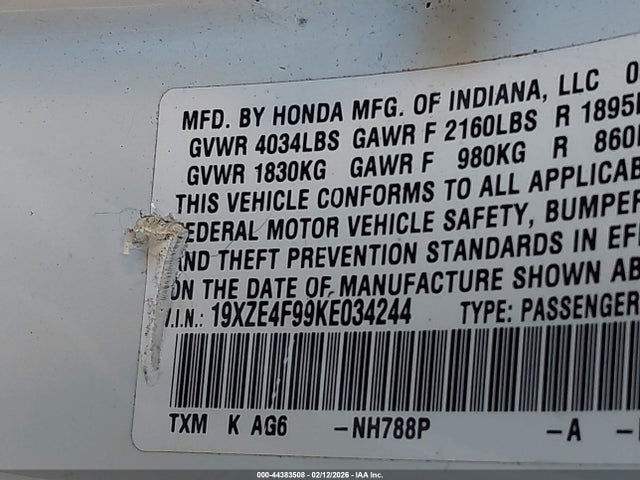 Honda Insight Touring 2019 19XZE4F99KE034244 Image 9