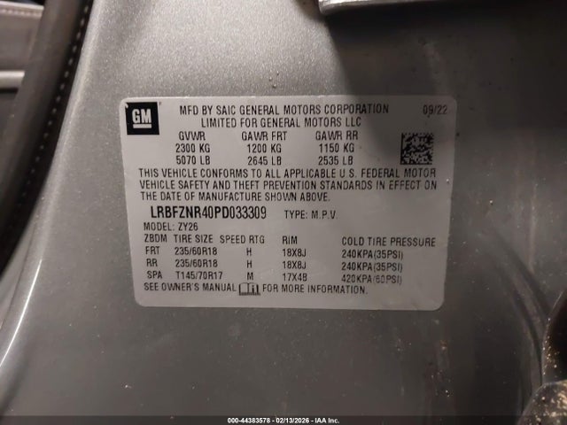 44383578 :رقم المزاد ، LRBFZNR40PD033309 vin ، 2023 Buick Envision Essence Fwd مزاد بيع
