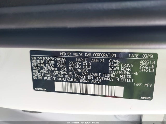 2019 VOLVO XC40 YV4162UK6K2140990 Photo 8